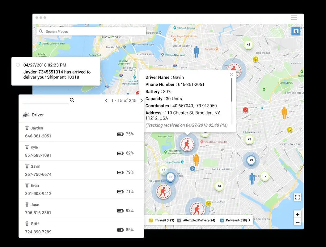 Complete real-time visibility of delivery performance