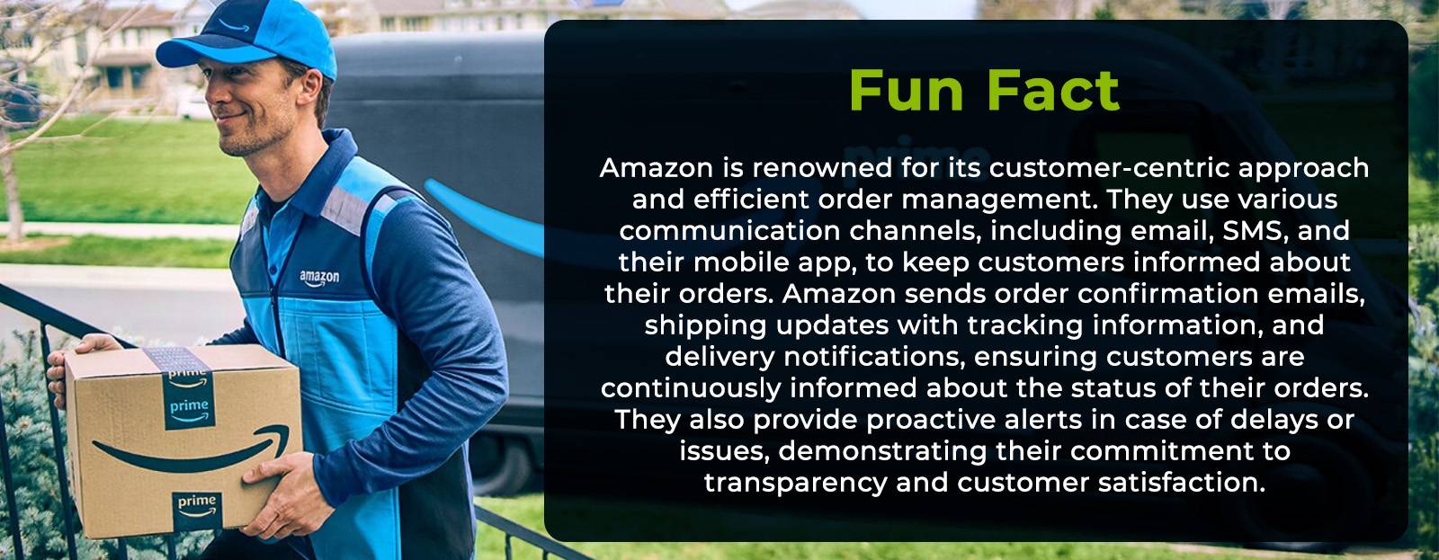 How does Amazon handle customer communication for seamless order lifecycle? 