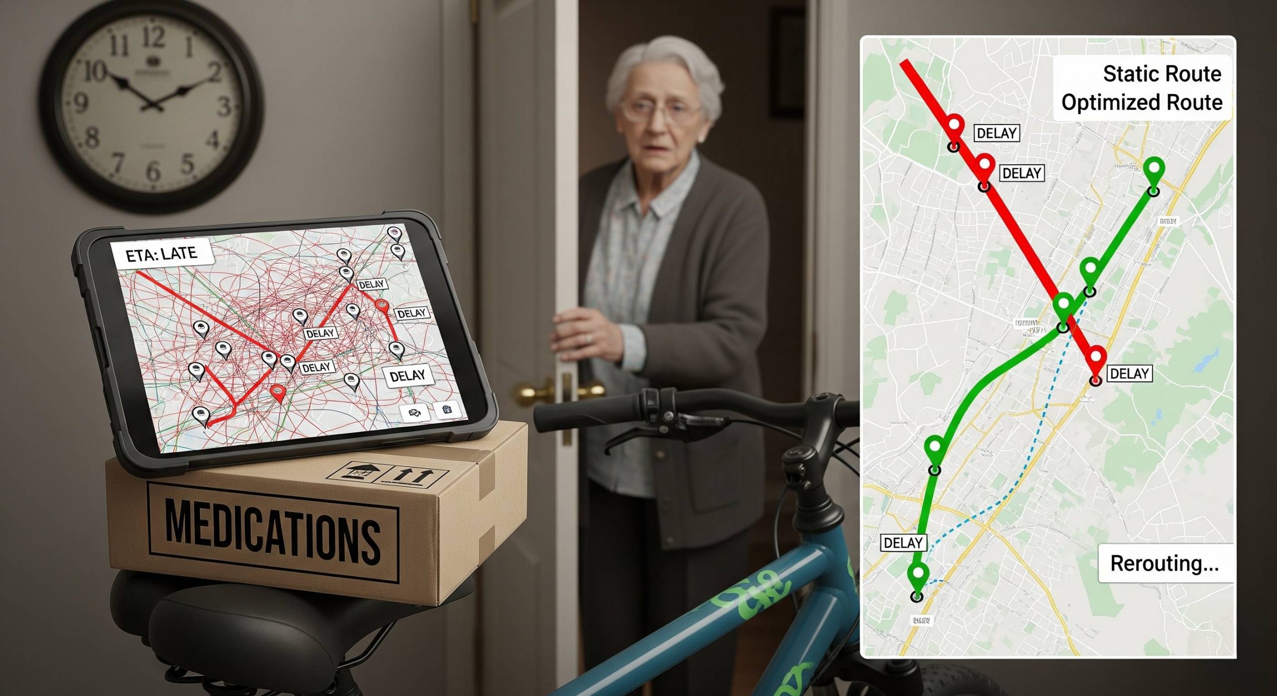 Pharmacies: Playing a Risky Game with Precision and not using delivery routing software
