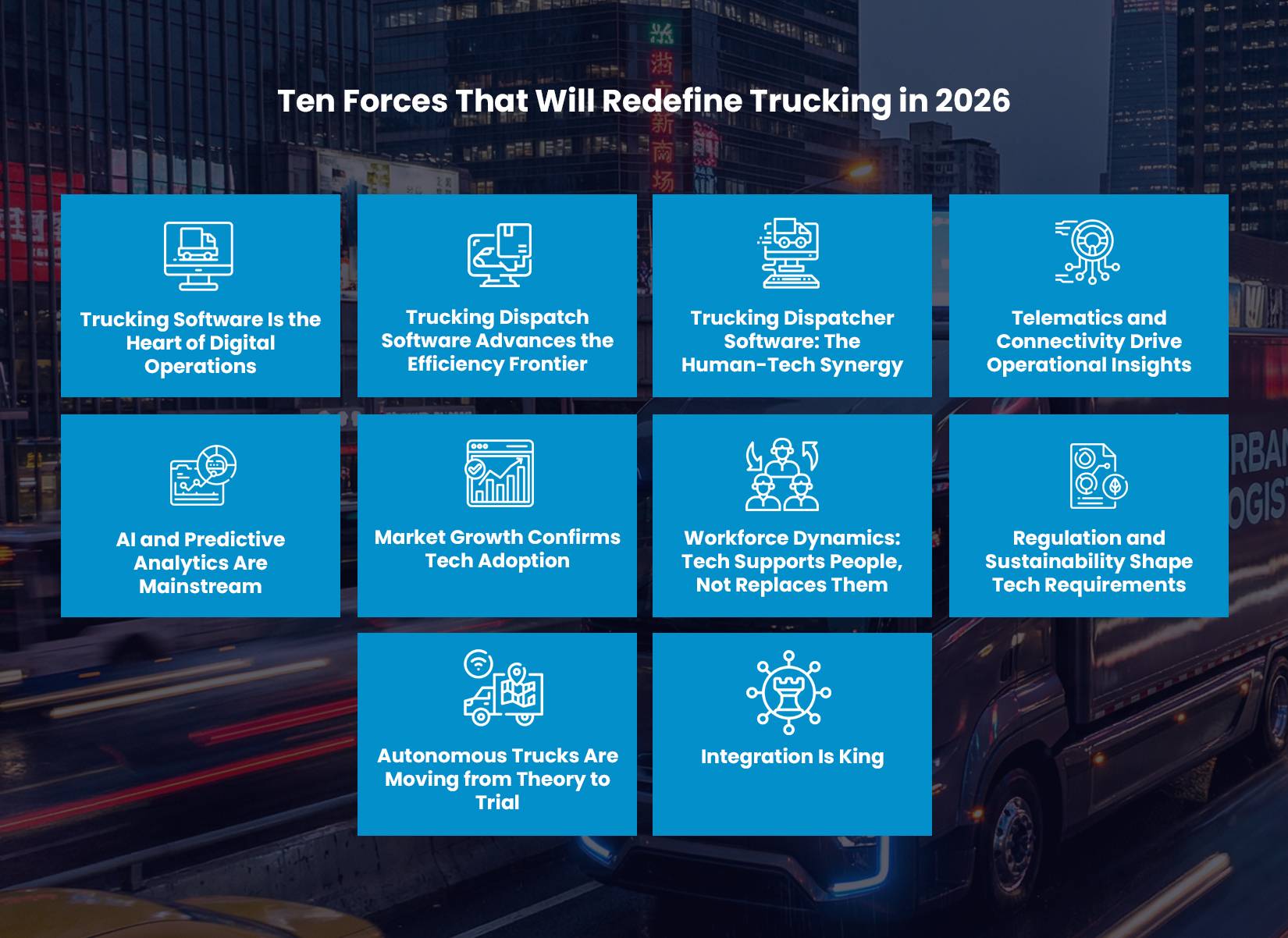 Ten Forces That Will Redefine Trucking in 2026 with trucking software